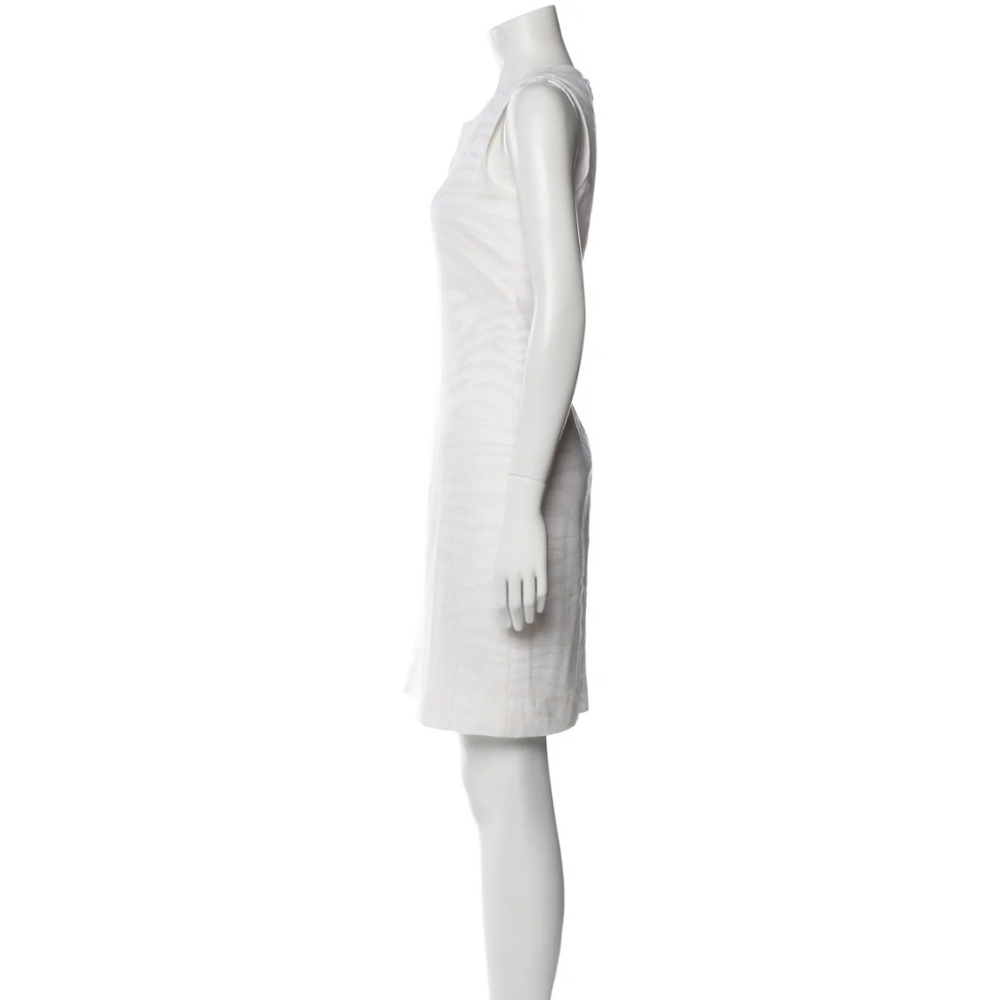 Leggiadro Sheath Dress Sleeveless Notched Crew Neck Concealed Zip Closure Med - Picture 3 of 8